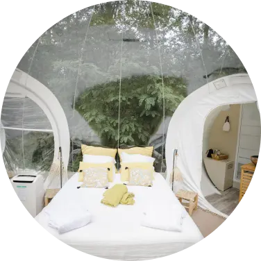 Expérience inoubliable en bulle avec vue sur la forêt et jacuzzi privatif